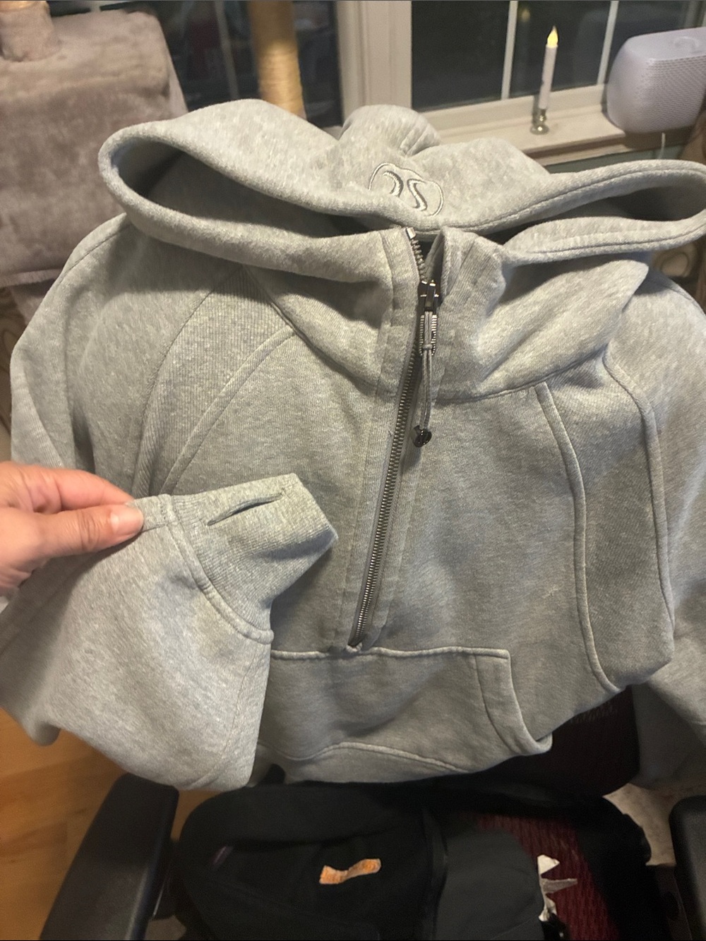 lululemon Gray Half-Zip Hoodie with Subtle Logo